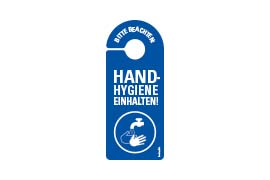Türhänger - Bitte beachten: Handhygiene einhalten!