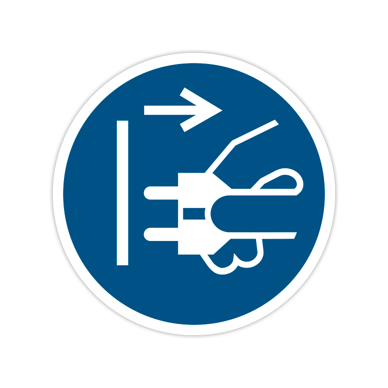 Gebotszeichen M006 Netzstecker ziehen Gebotszeichen M006 Netzstecker ziehen