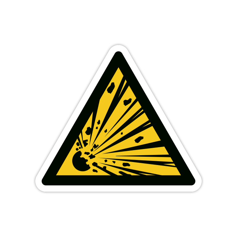 Warnzeichen W002 Explosionsgefährliche Stoffe Warnzeichen W002 Explosionsgefährliche Stoffe