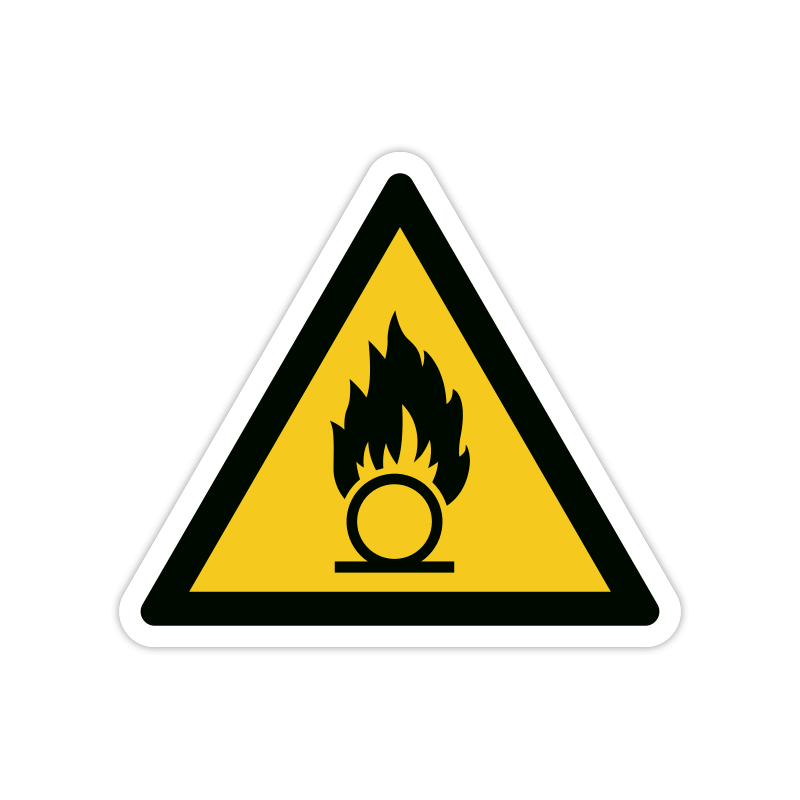 Warnzeichen W028 Brandfördernde Stoffe Warnzeichen W028 Brandfördernde Stoffe