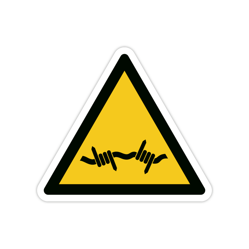 Warnzeichen W033 Warnung vor Stacheldraht Warnzeichen W033 Warnung vor Stacheldraht