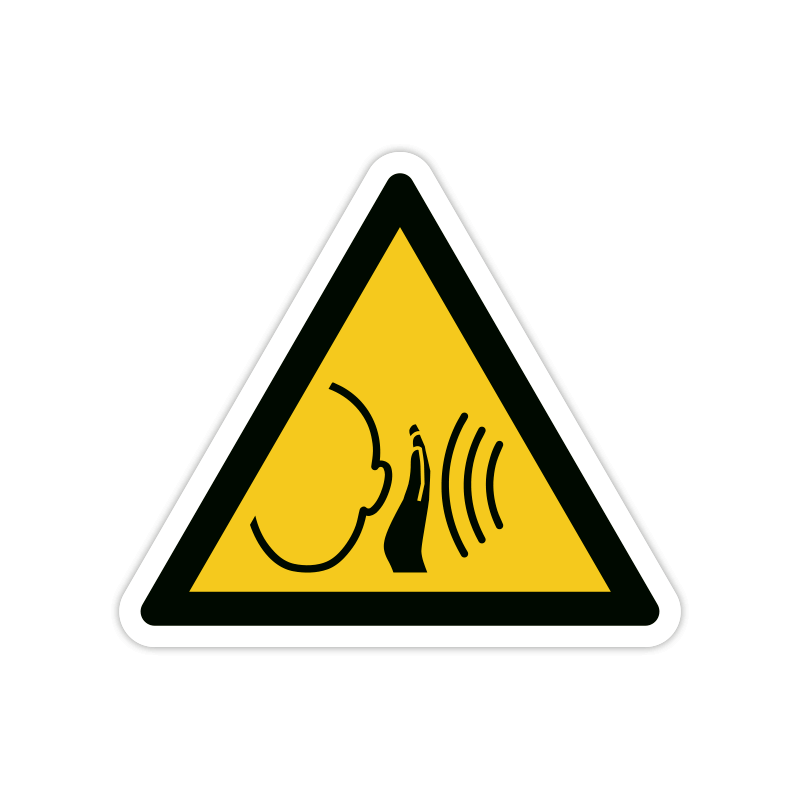 Warnzeichen W038 Warnung vor unvermittelt auftretendem lautem Geräusch Warnzeichen W038 Warnung vor unvermittelt auftretendem lautem Geräusch