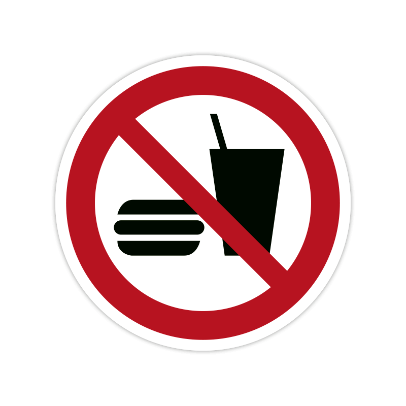 Verbotszeichen P022 Essen und Trinken verboten Verbotszeichen P022 Essen und Trinken verboten