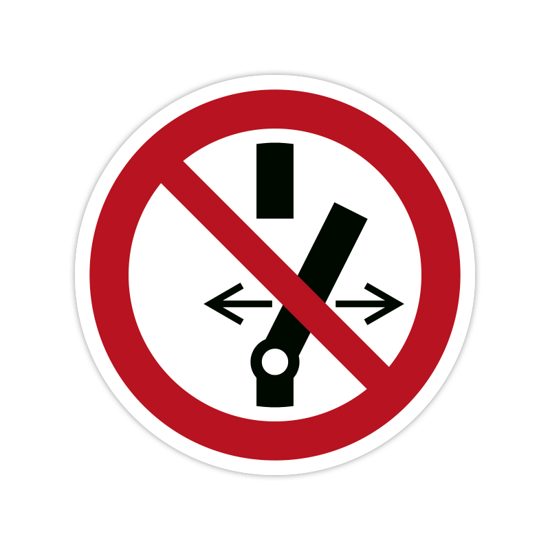 Verbotszeichen P031 Zustand des Schalters verändern verboten Verbotszeichen P031 Zustand des Schalters verändern verboten