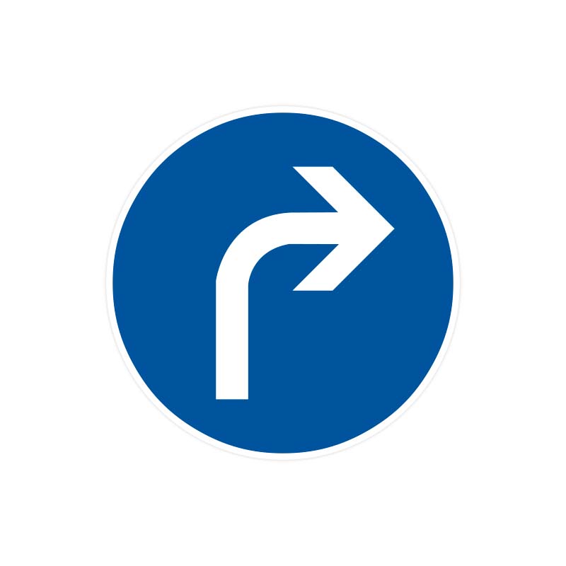 Zeichen 209 Vorgeschriebene Fahrtrichtung – rechts Zeichen 209 Vorgeschriebene Fahrtrichtung – rechts