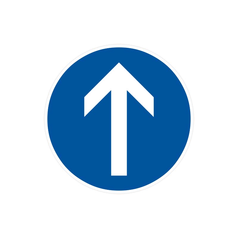 Zeichen 209-30 Vorgeschriebene Fahrtrichtung – geradeaus Zeichen 209-30 Vorgeschriebene Fahrtrichtung – geradeaus