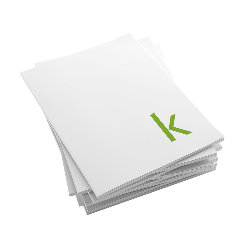 Broschüre mit Klebebindung (DIN A4, 80 g/m² gräulich, ungestrichen) Broschüre mit Klebebindung