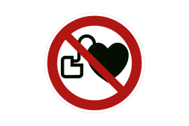 Verbotszeichen P007 Kein Zutritt für Personen mit Herzschrittmachern oder implantierten Defibrillatoren