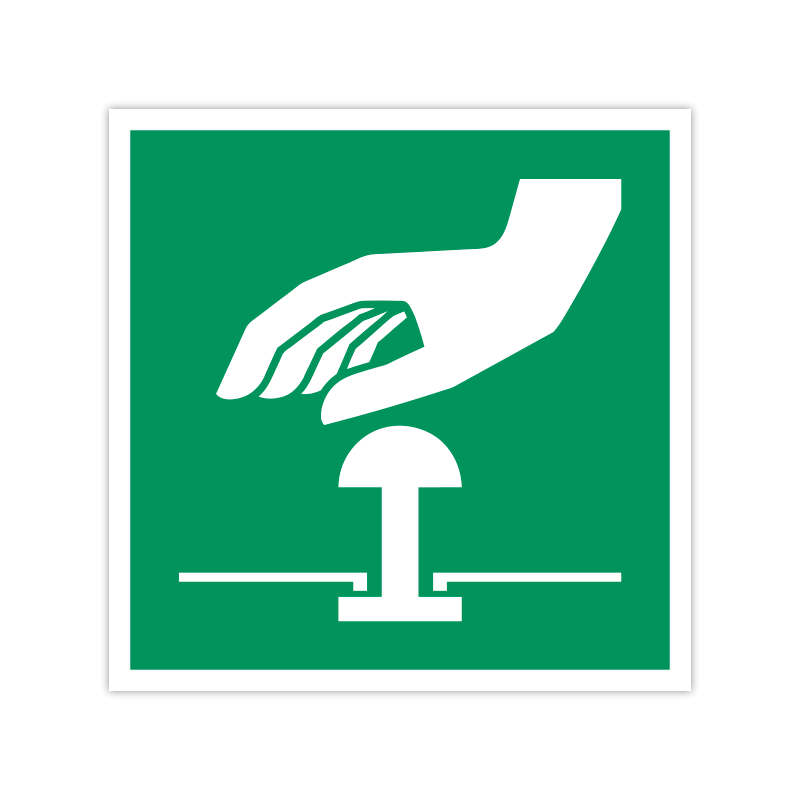 Rettungszeichen E020 Not-Halt-Knopf