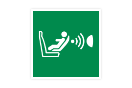 Rettungszeichen E014 Erkennungssystem für das Vorhandensein und die Orientierung eines Kindersitzes