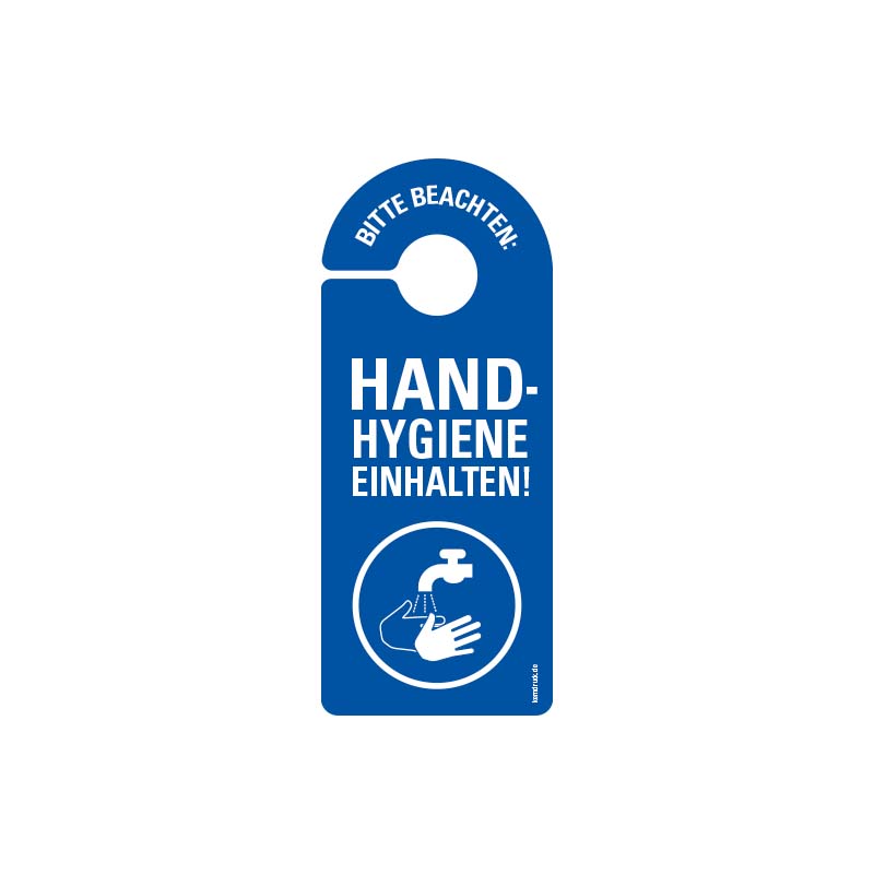 Türhänger - Bitte beachten: Handhygiene einhalten!