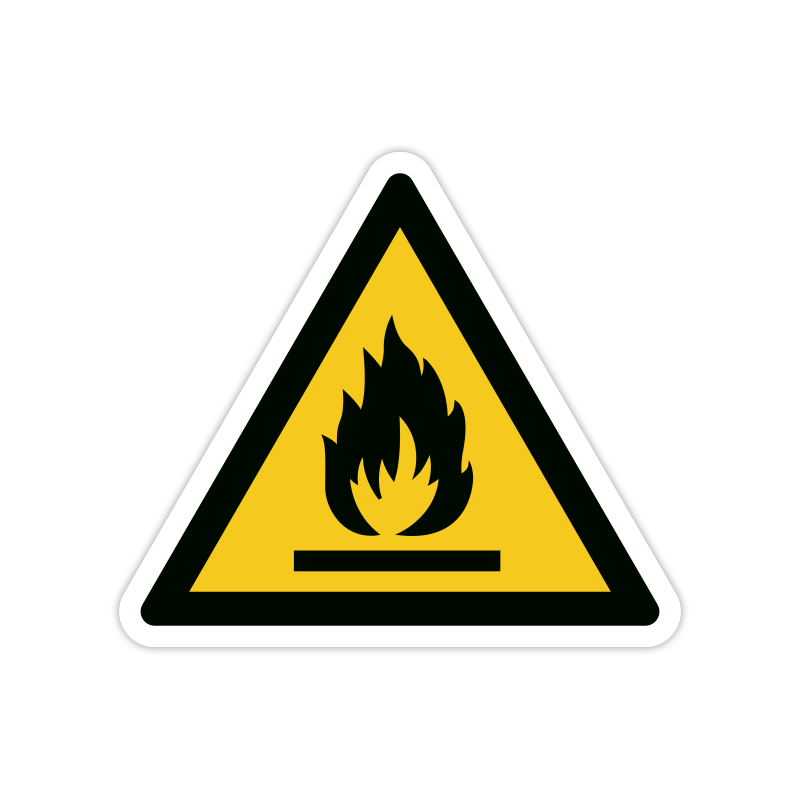 Warnzeichen W021 Feuergefährliche Stoffe