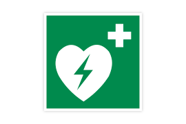 Rettungszeichen E010 Defibrillator
