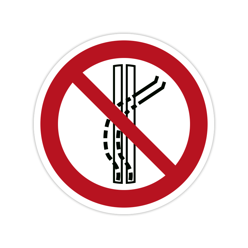 Verbotszeichen P037 Schleppspur verlassen verboten