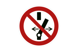 Verbotszeichen P031 Zustand des Schalters verändern verboten