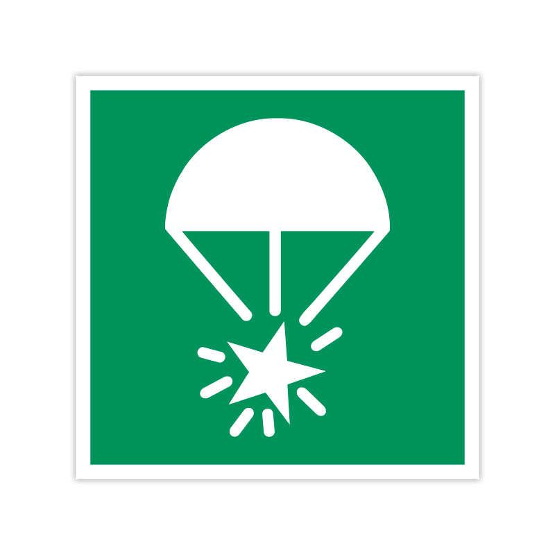 Rettungszeichen E049 Fallschirm-Signalrakete