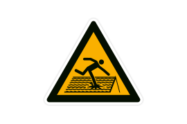 Warnzeichen W036 Warnung vor nicht durchtrittsicherem Dach
