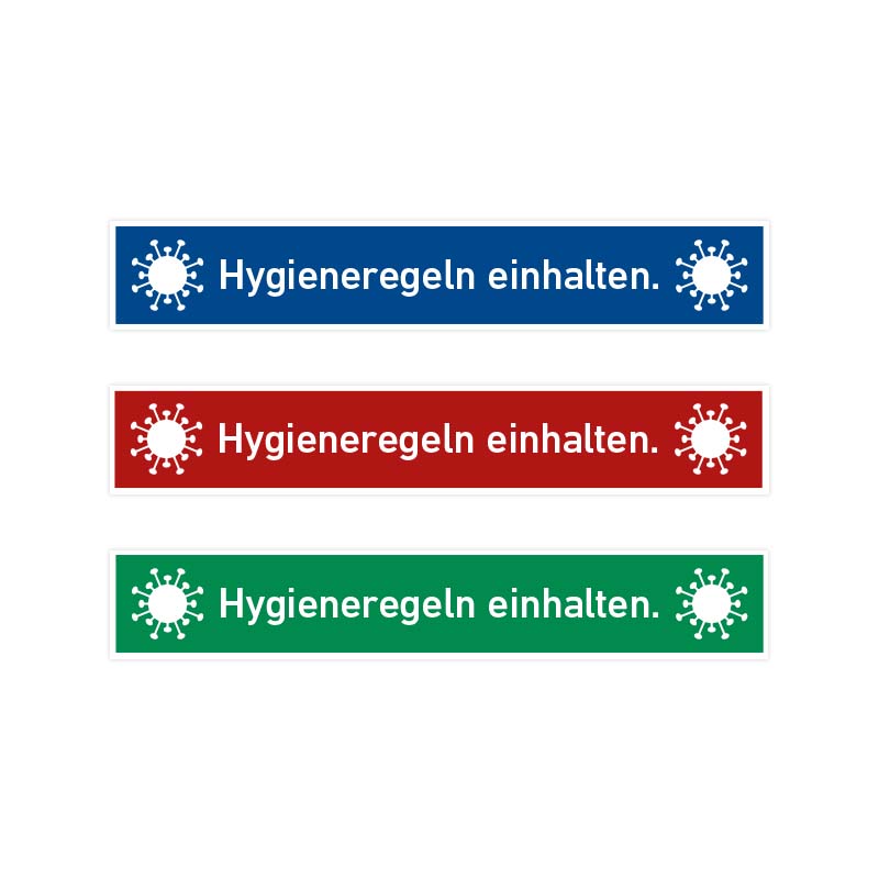 Bodenaufkleber, Streifen: Hygieneregeln einhalten.