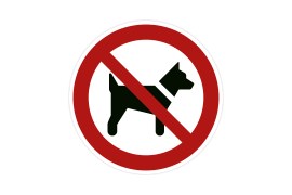 Verbotszeichen P021 Mitführen von Hunden verboten
