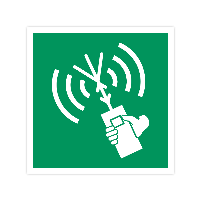 Rettungszeichen E051 UKW-Sprechfunkgerät (Senden/Empfangen), tragbar