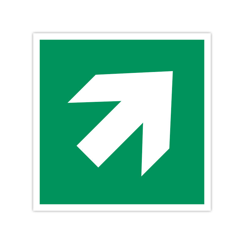 Rettungszeichen E006 Richtung diagonal