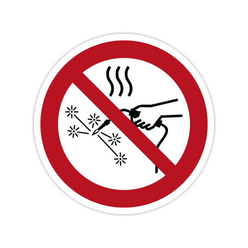 Verbotszeichen P039 Heißarbeiten verboten