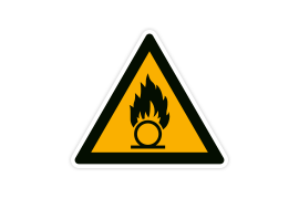 Warnzeichen W028 Brandfördernde Stoffe