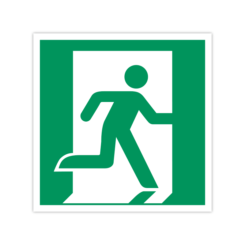 Rettungszeichen E002 Rettungsweg rechts