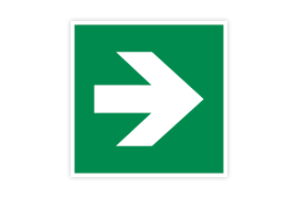 Rettungszeichen E005 Richtung links/rechts