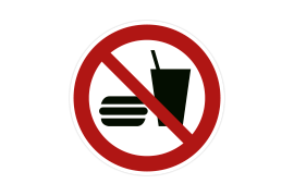 Verbotszeichen P022 Essen und Trinken verboten
