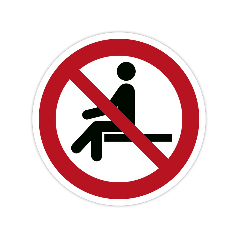 Verbotszeichen P018 Sitzen verboten